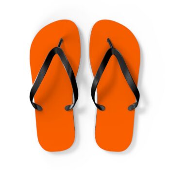 Vibrant Orange Flip Flops, Summer Sandals, Beachwear Footwear, Casual Slip-Ons, Vacation Essentials, Pool Party Accessories