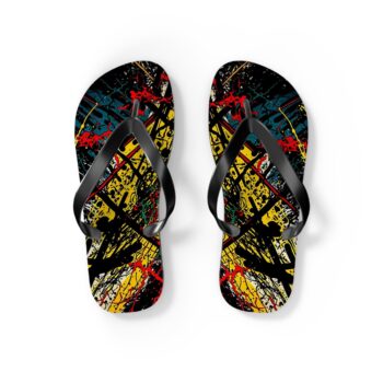 Vibrant Art Flip Flops - Colorful Open-Toe Sandals for Summer, Beach Days, Pool Parties, Vacation Footwear, Unique Gift Idea