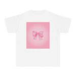 Youth Pink Bow Tee - Perfect for Spring, Birthday Gift, Everyday Wear, Positive Vibes, Casual Style