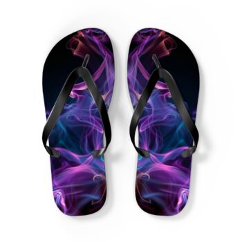 Vibrant Smoke Pattern Flip Flops | Summer Sandals, Festival Footwear, Beach Accessories, Vacation Essentials, Unique Gift Idea