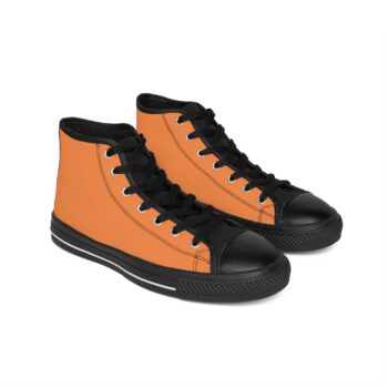 Stylish High-Top Sneakers, Trendy Orange Kicks for Women, Casual Chic Footwear, Perfect for Summer Outings, Gift for Her