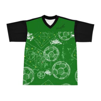 Unisex Soccer Jersey - Perfect for Sports Lovers, Game Day, Birthdays, or Team Events, Green with Soccer Balls and Number 7