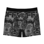 Stylish Men's Boxer Briefs, Trendy Men's Underwear, Comfortable AOP Boxers, Graphic Print Briefs, Fashionable Men's Loungewear