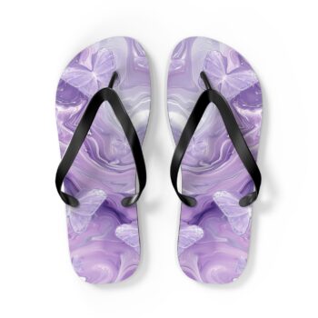 Stylish Purple Marble Flip Flops | Summer Beach Ethean Flip Flops, Vacation Sandals, Poolside Wear, Trendy Footwear, Resort Style