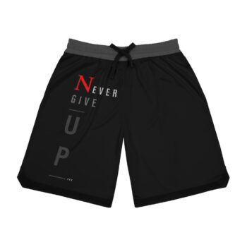 Motivational Basketball Shorts, Athletic Wear, Sports Apparel, Gym Gear, Gift for Basketball Lovers, Never Give Up Design