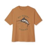 My Hobby Fishing Oversized T-Shirt | Minimal Fish Graphic Boxy Tee for Anglers